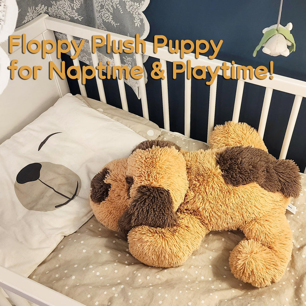 WEIGEDU puppy on bed as décor adding warmth to bedroom