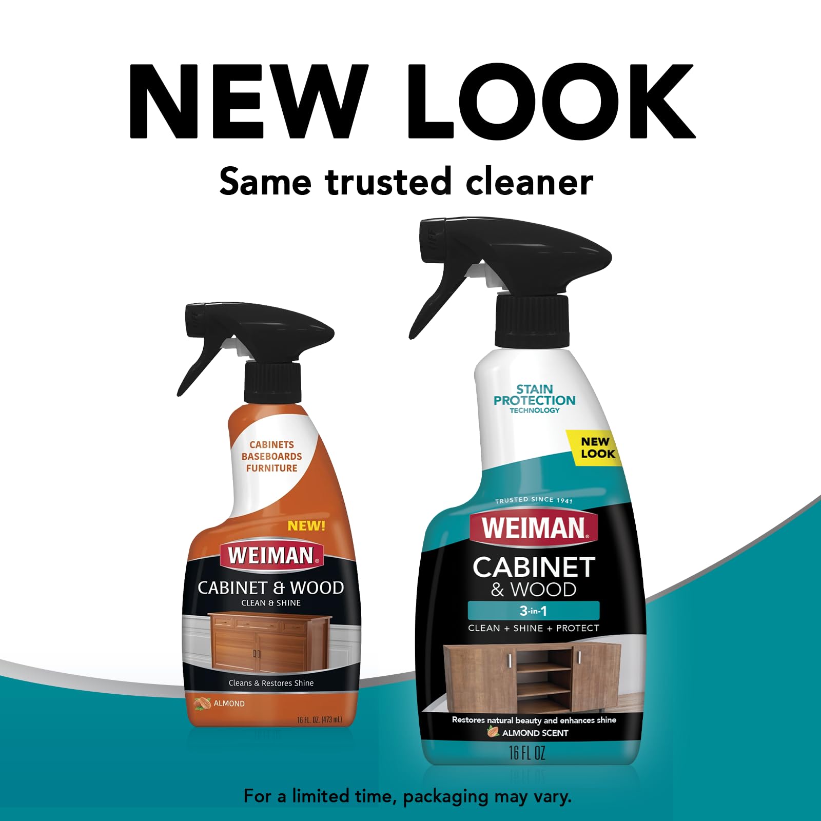 Weiman kitchen cabinets in lifestyle scene illustrating refreshed, protected surfaces