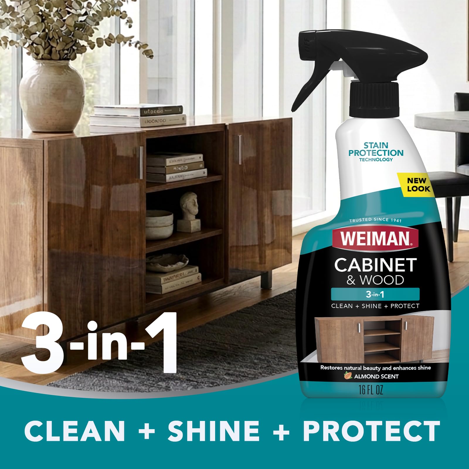 Weiman spray trigger close-up demonstrating easy application and precise coverage
