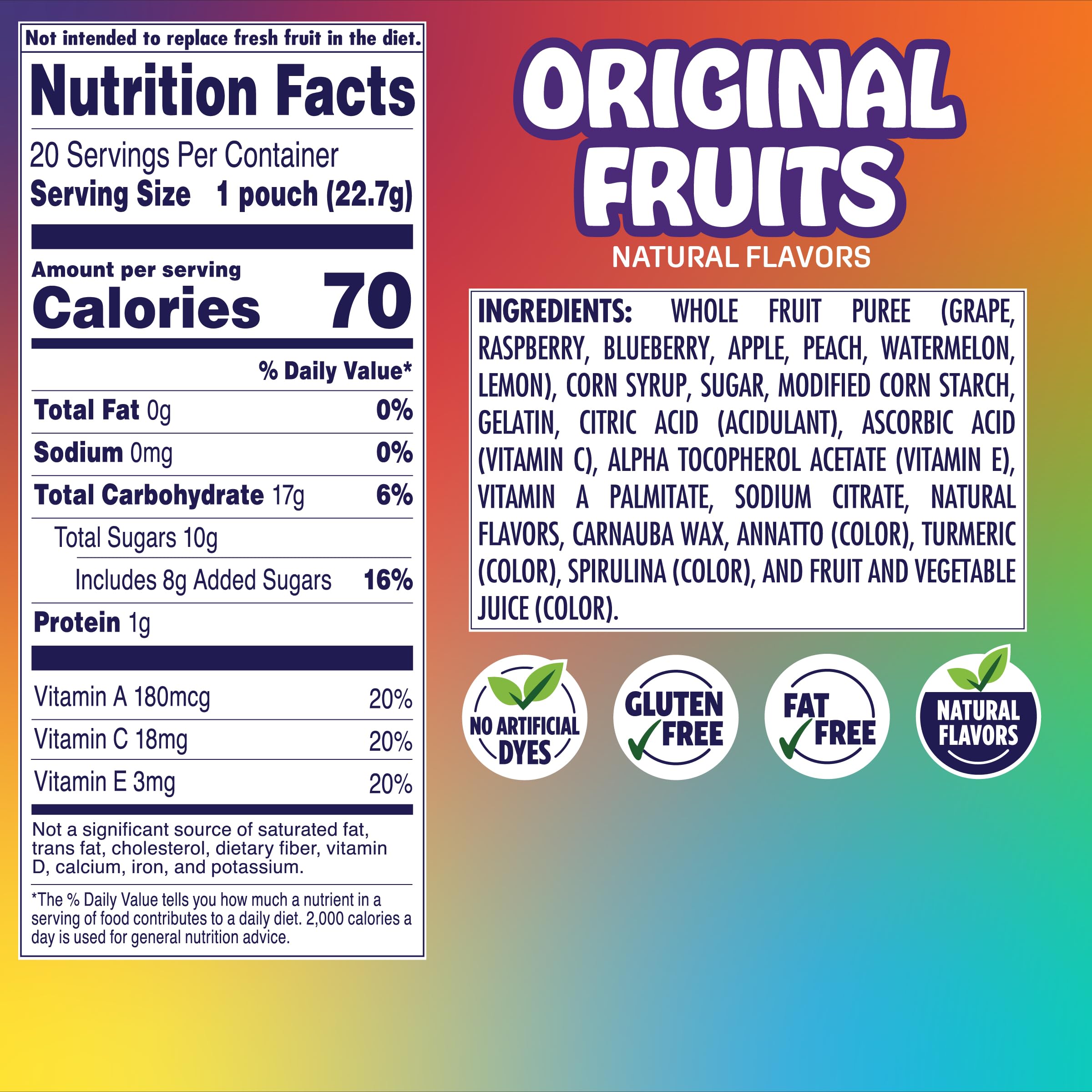 Welch's open pouch with gummies visible and juicy center, easy on-the-go snack