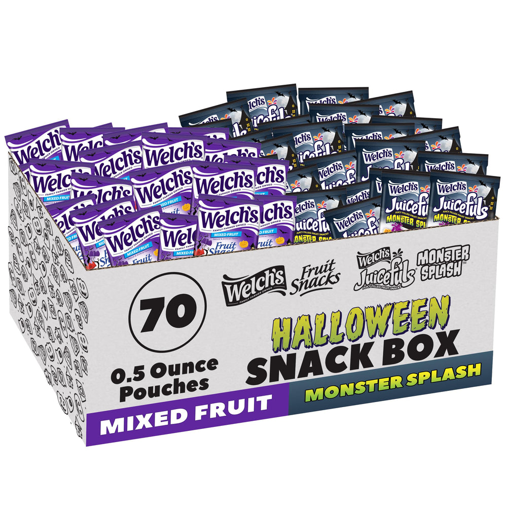 Welch's front packaging showing Halloween variety and convenience