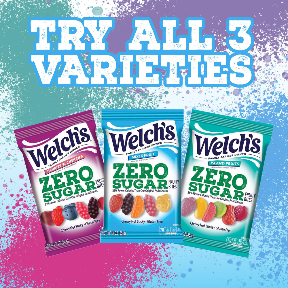 Welch's product label and nutrition facts showing sugar-free information