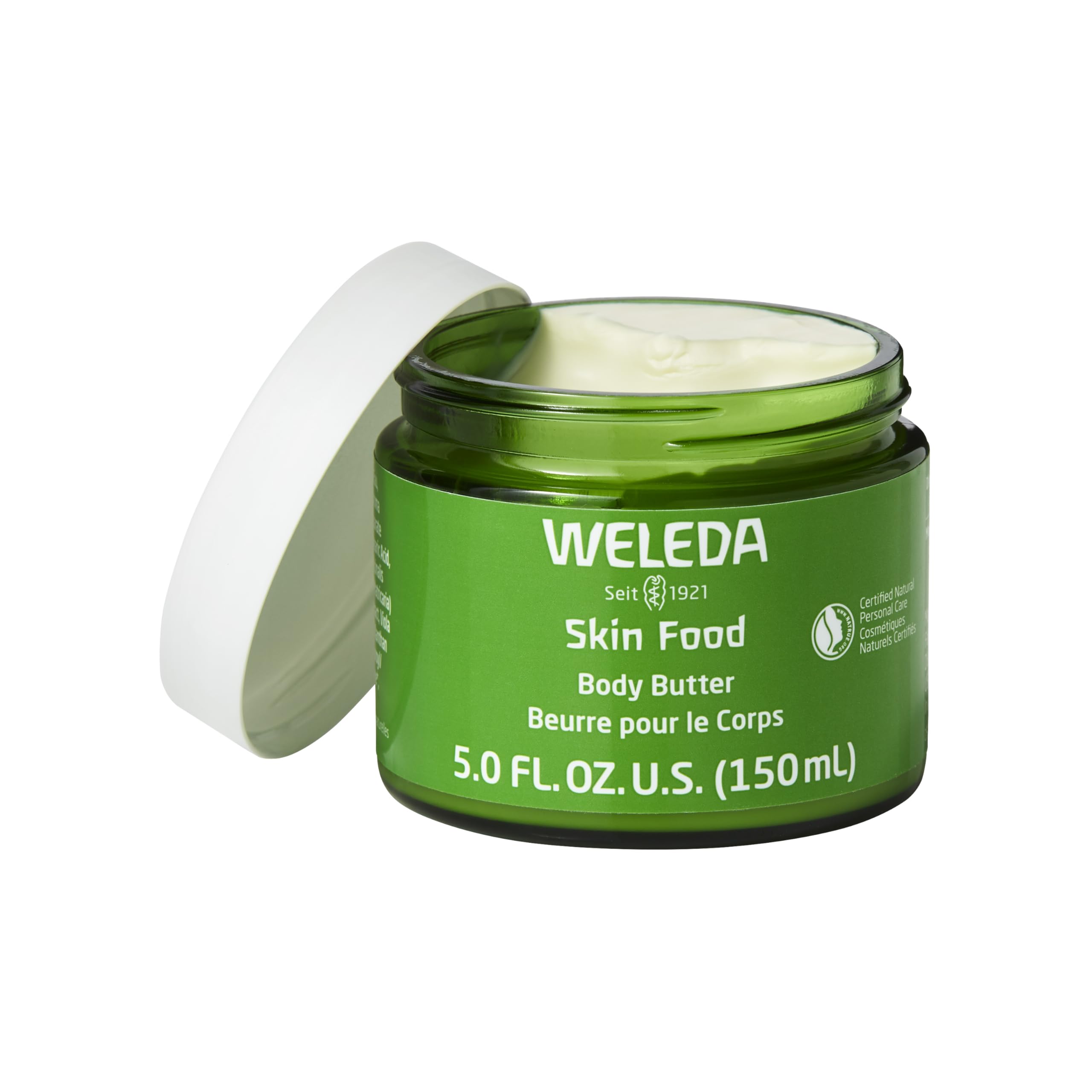 Weleda close-up swirl of body butter highlighting rich emollient benefit