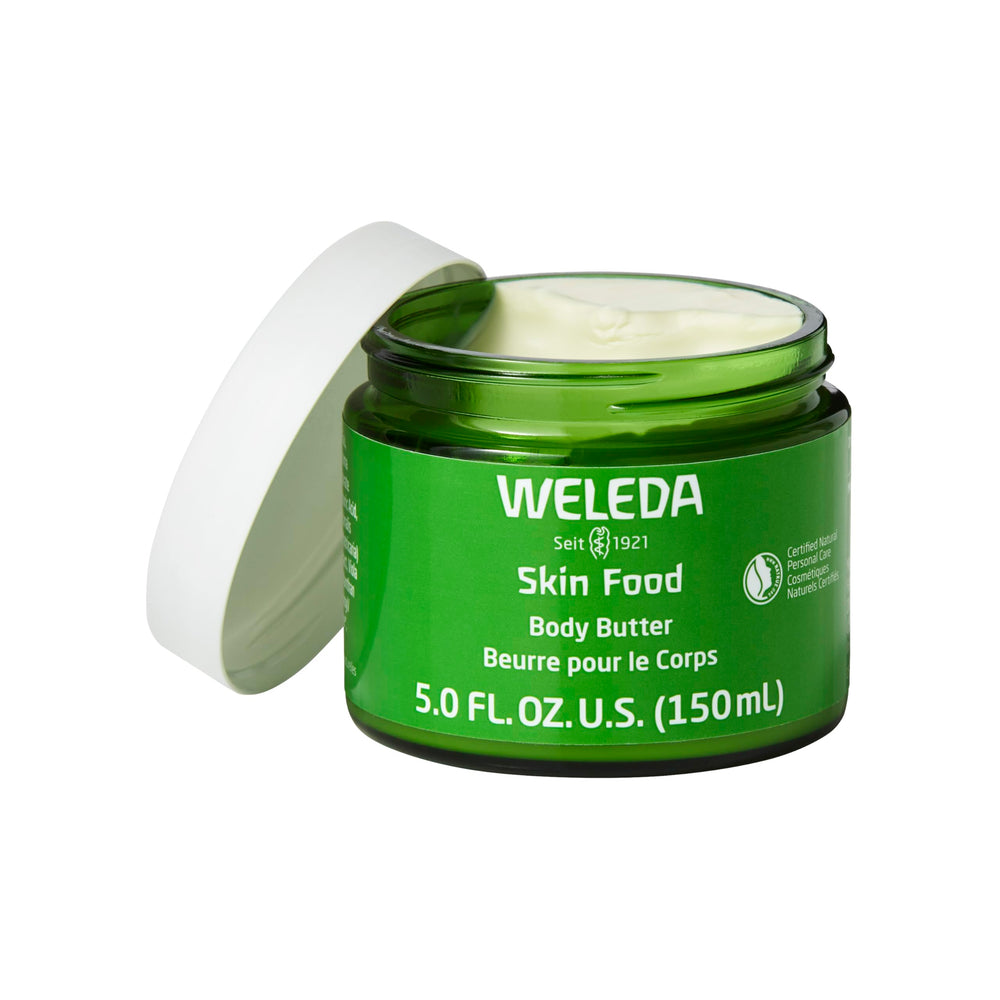 Weleda close-up swirl of body butter highlighting rich emollient benefit