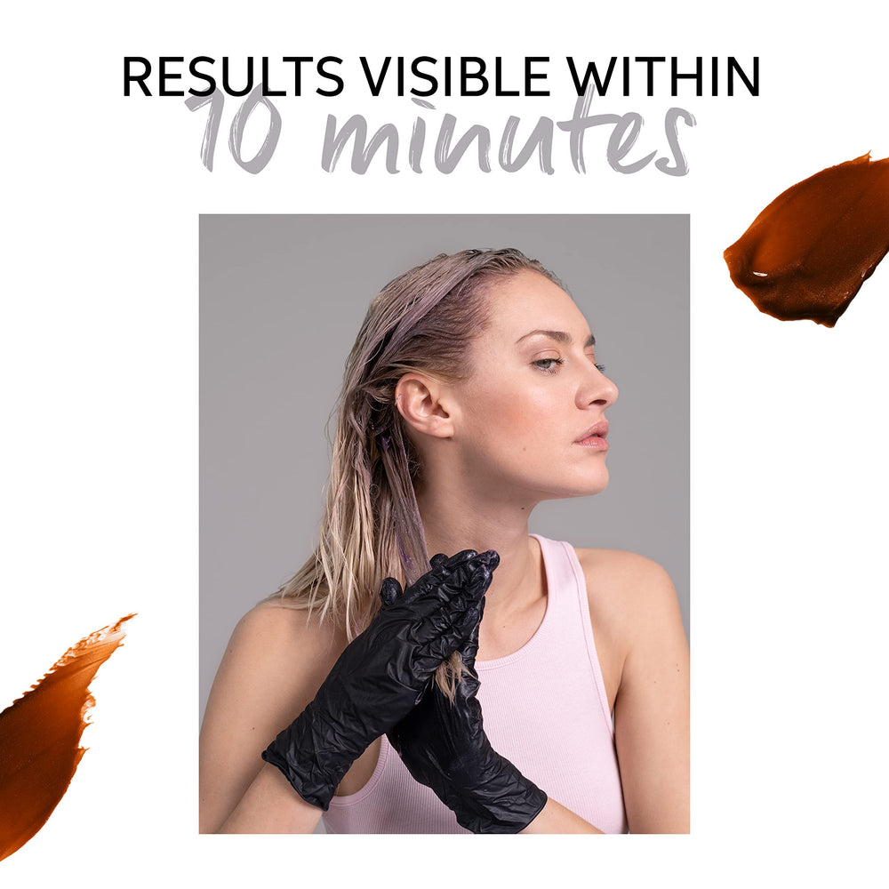 Wella Professionals before and after hair showing refreshed copper shine