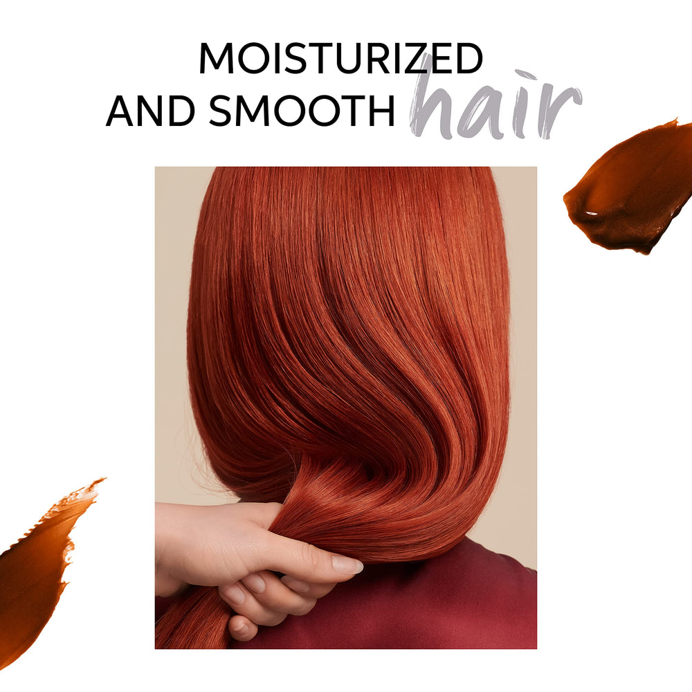 Wella Professionals copper glow on a single hair strand showing vibrant tone
