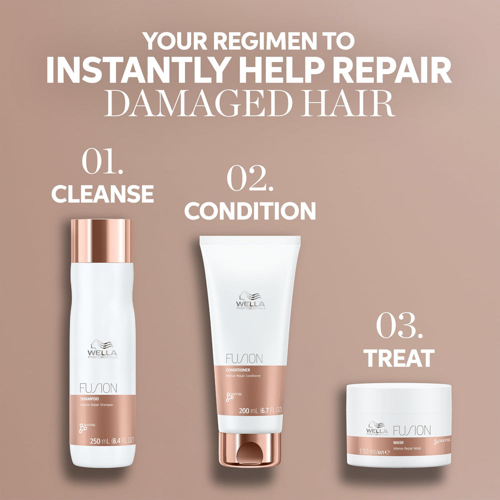 Wella Professionals stylist applying mask in salon showing professional-grade benefit