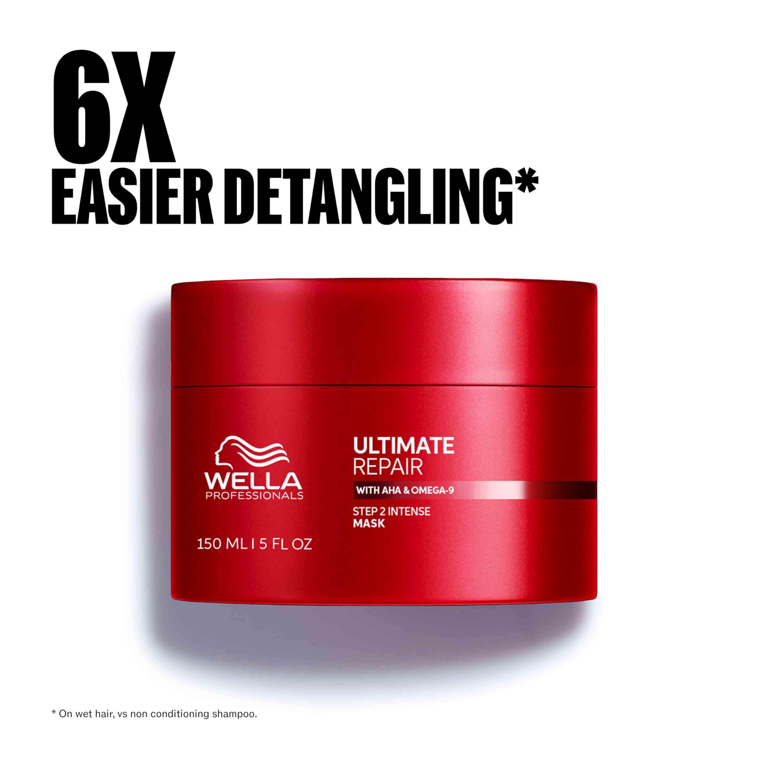 Wella Professionals mask applied to damp hair in salon improving manageability