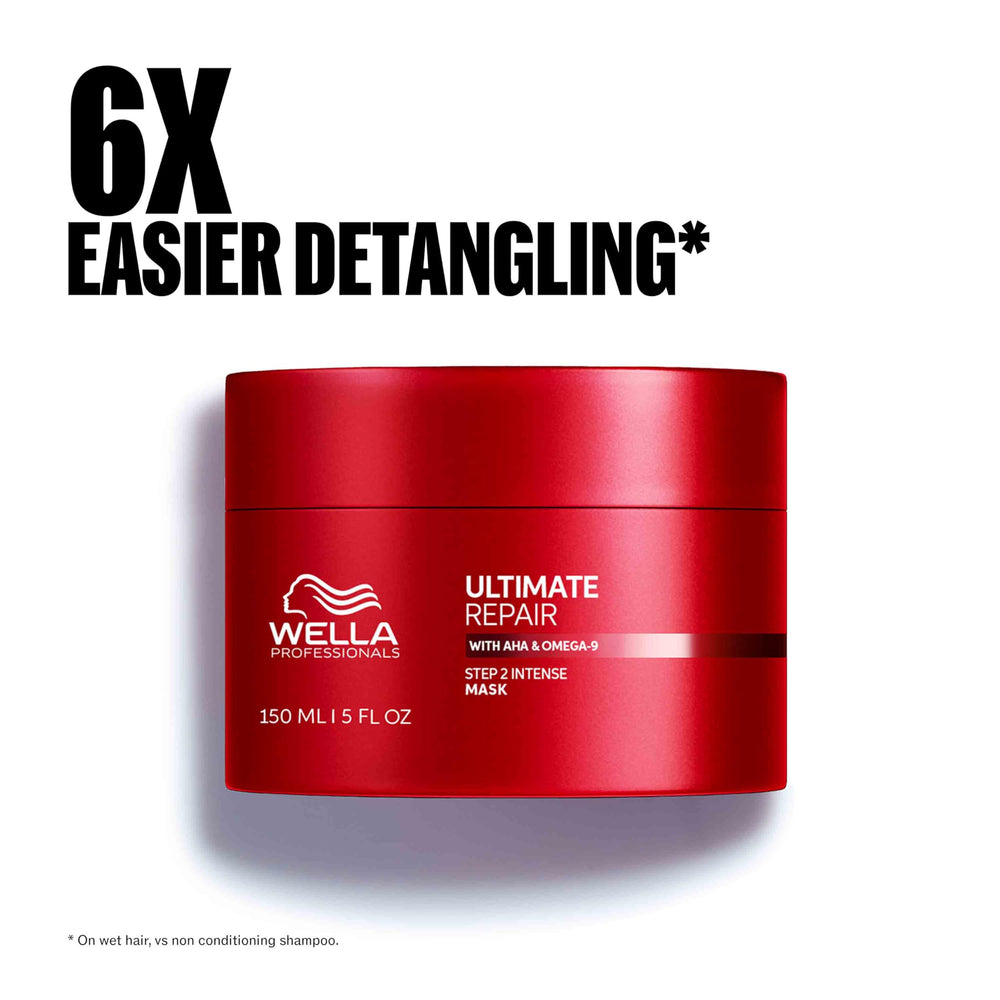 Wella Professionals mask applied to damp hair in salon improving manageability