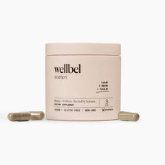 WELLBEL front label view showing clean supplement branding and benefits