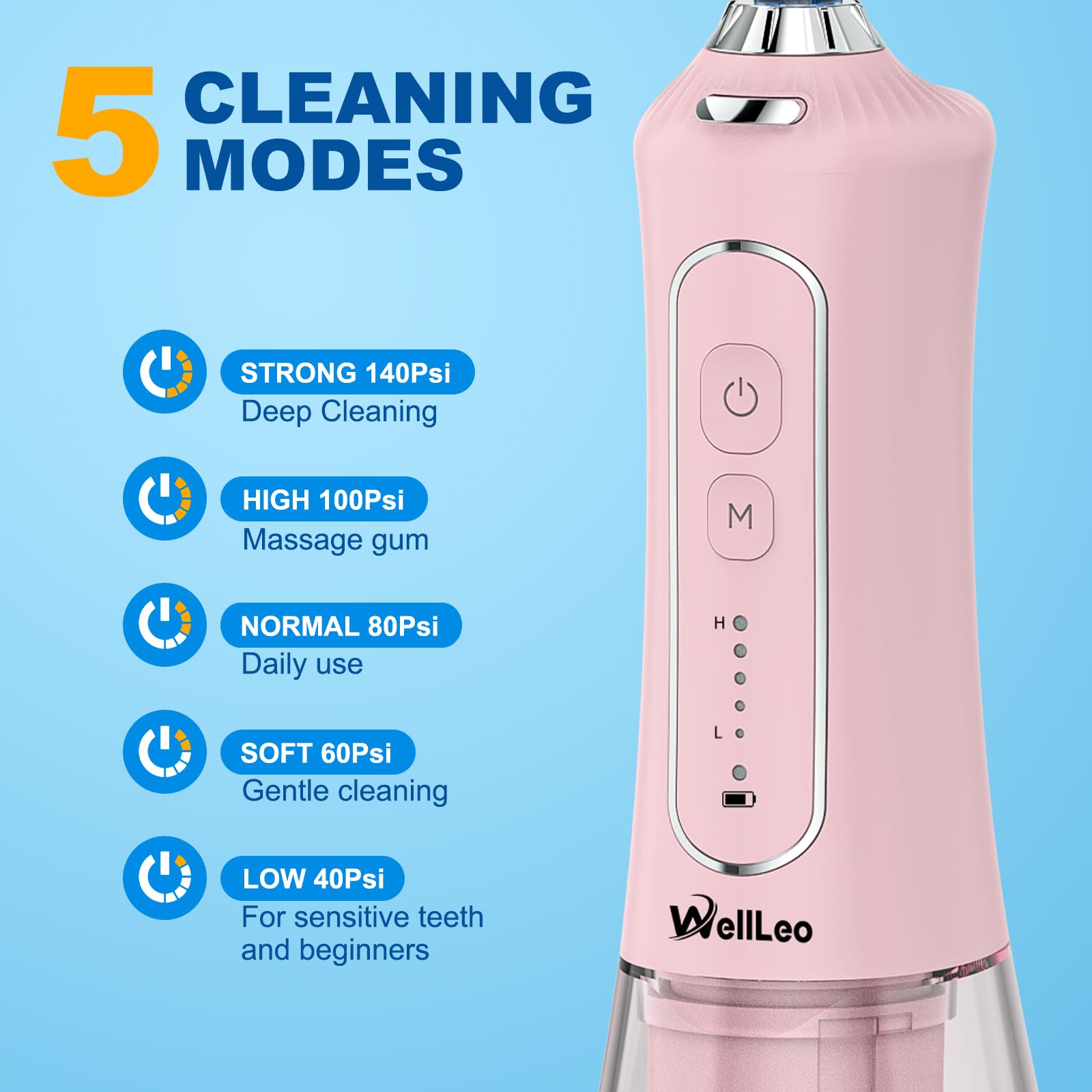 WELLLEO close-up of jet nozzle highlighting tip design for precise cleaning