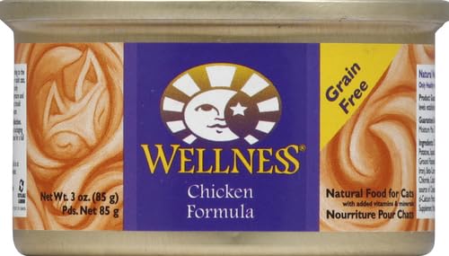 Wellness chicken pate 24-can pack stacked for multi-week feeding convenience
