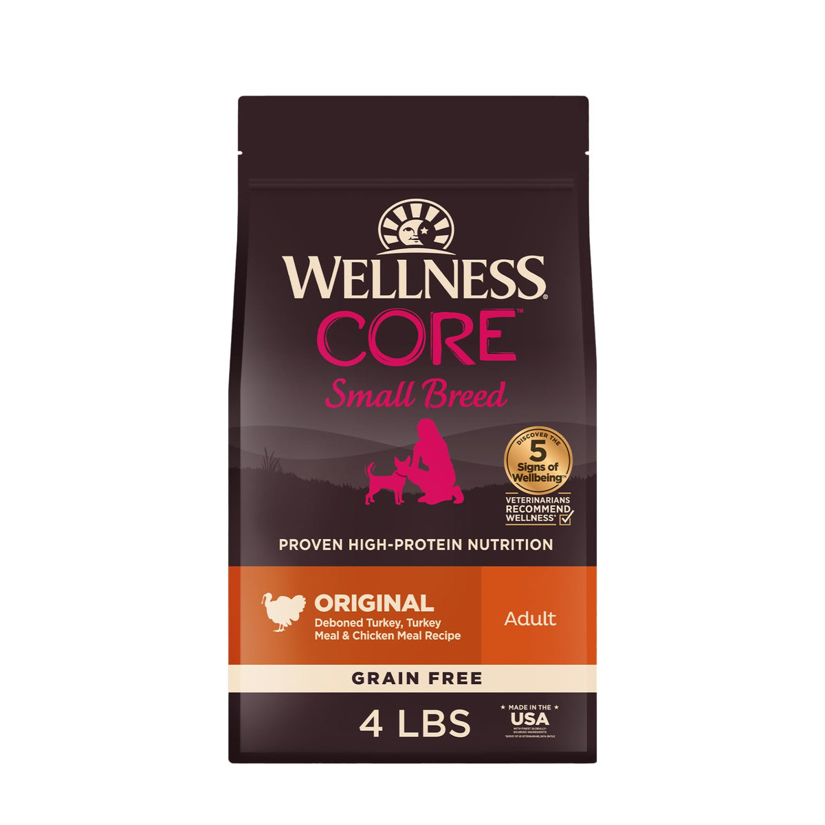 Wellness CORE front packaging showing turkey and chicken benefits