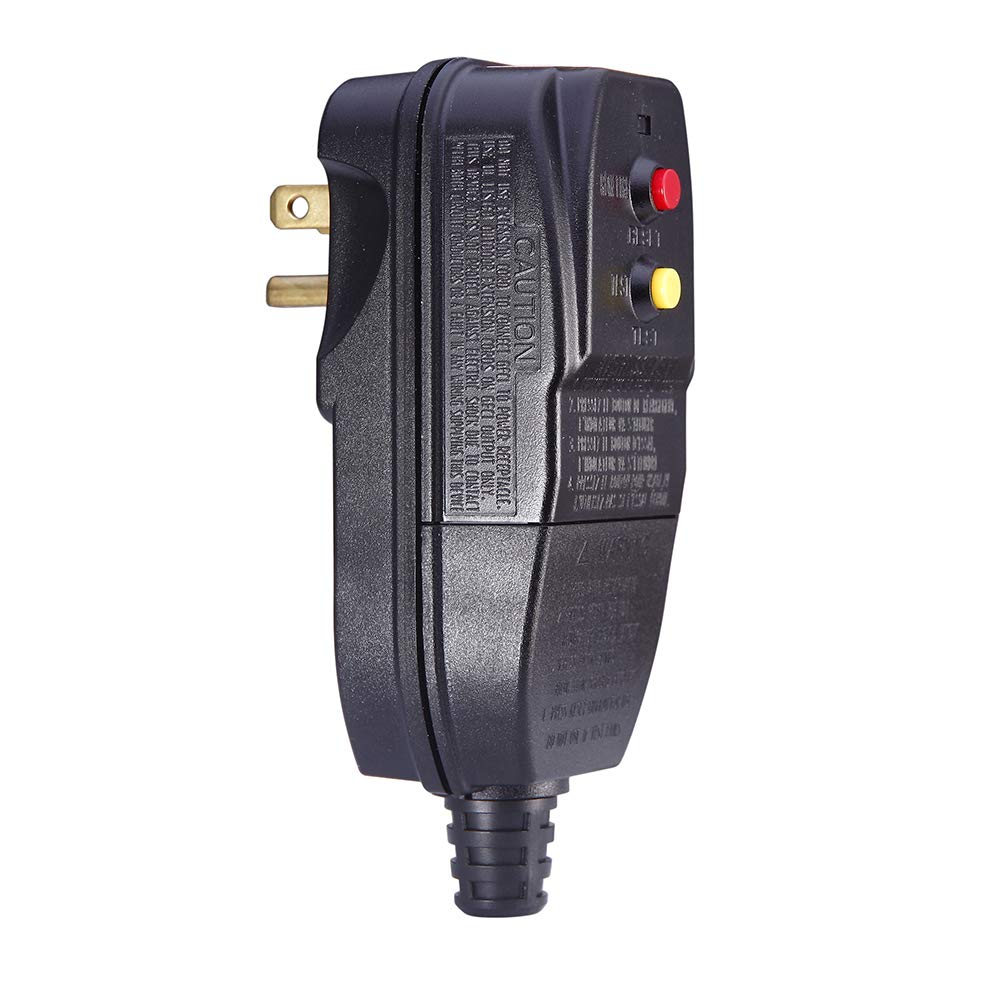 WELLONG front view of GFCI replacement plug showing compact design and safety