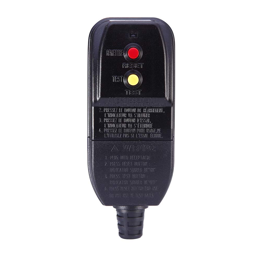 WELLONG test and reset buttons close-up showing quick safety verification