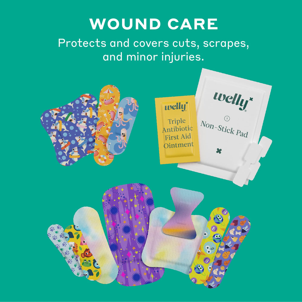 Welly splint and elastic wrap close-up providing temporary support