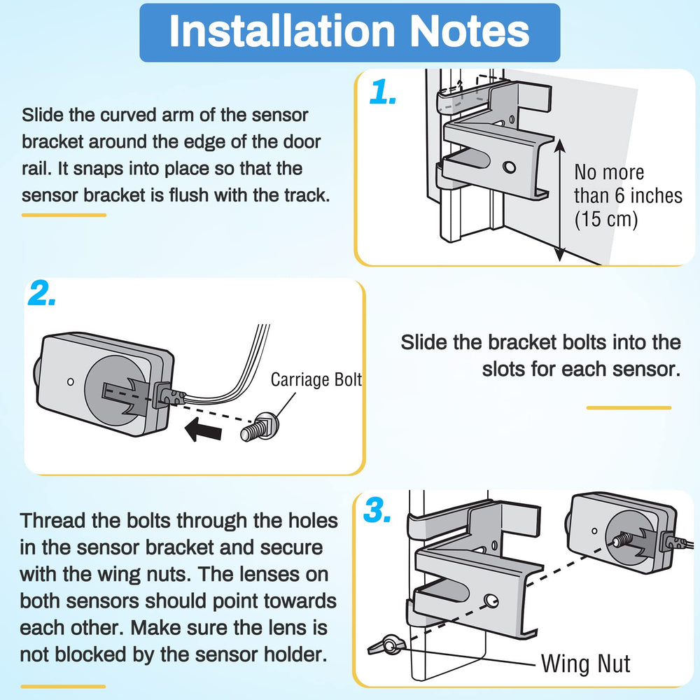 Werhoo sensors mounted on garage door frame demonstrating straightforward installation benefit