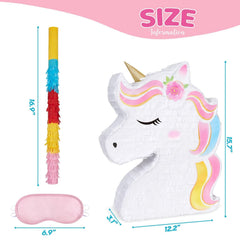 WERNNSAI unicorn piñata horn and eye close-up showcasing decorative detail