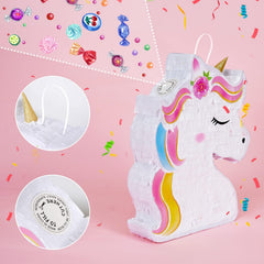WERNNSAI unicorn piñata open with candy inside illustrating fill capacity