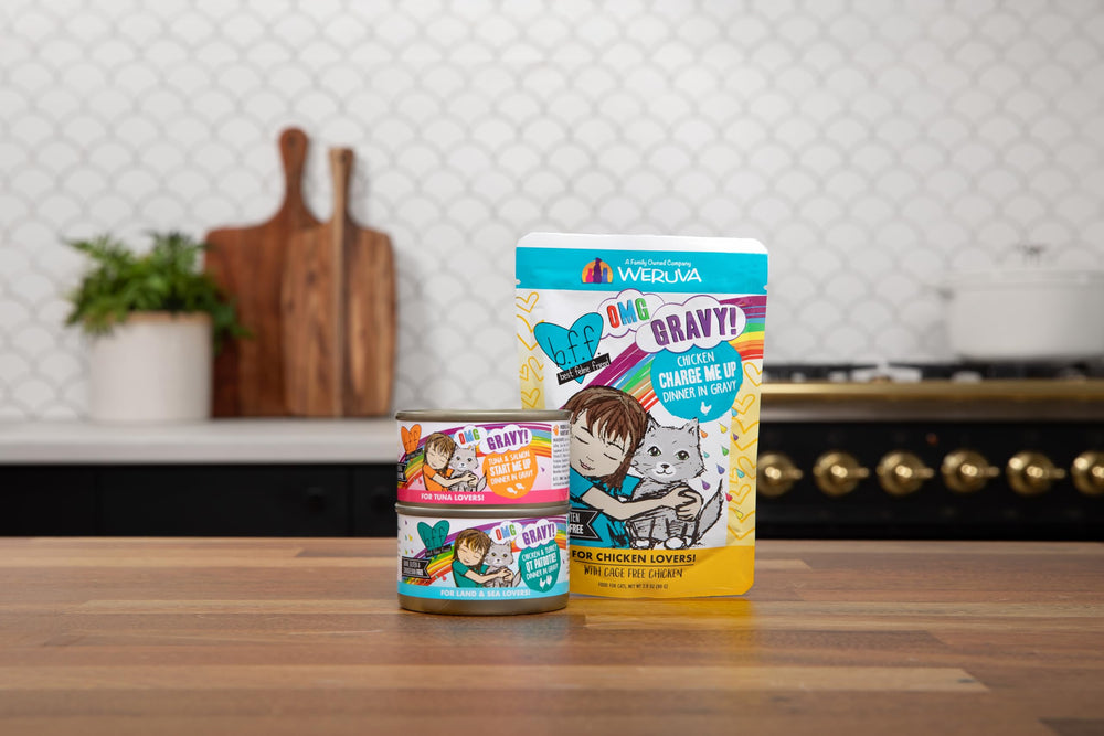Weruva label and nutrition panel showing grain-free and no artificial additives