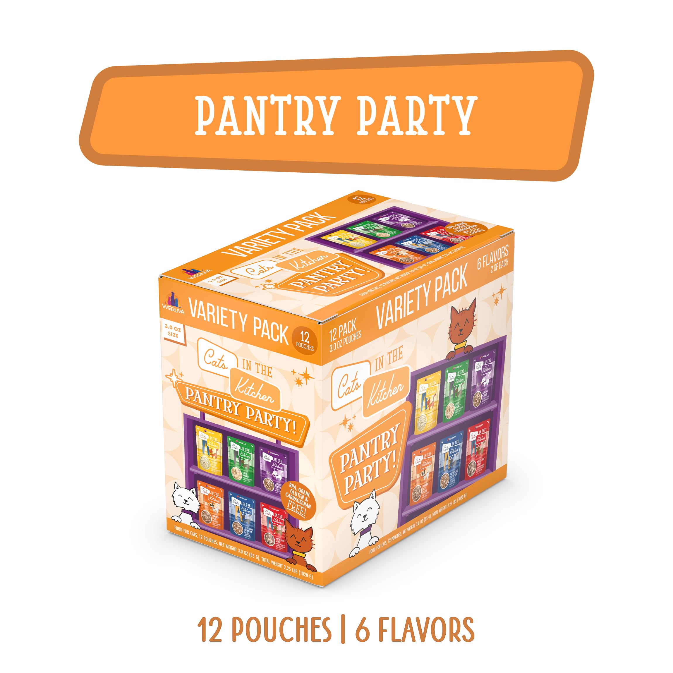 Weruva single 3oz pouch closeup with gravy emphasizing easy-serve freshness