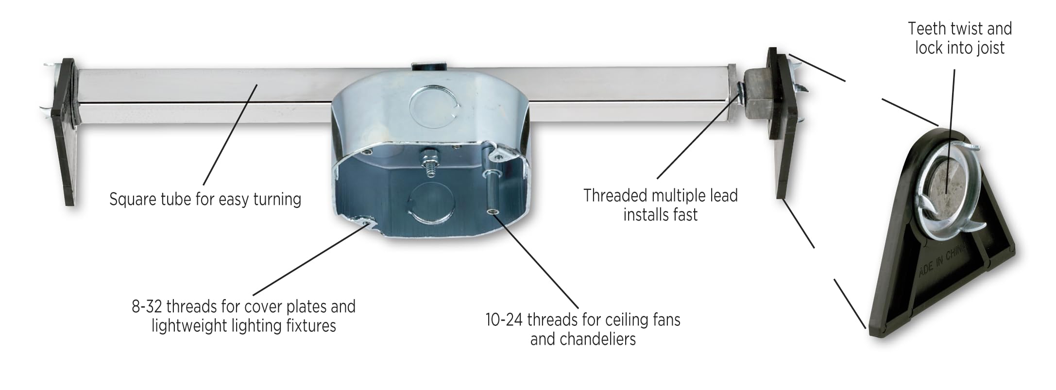 Westinghouse mounted ceiling fan using the brace for stable, vibration-free operation benefit