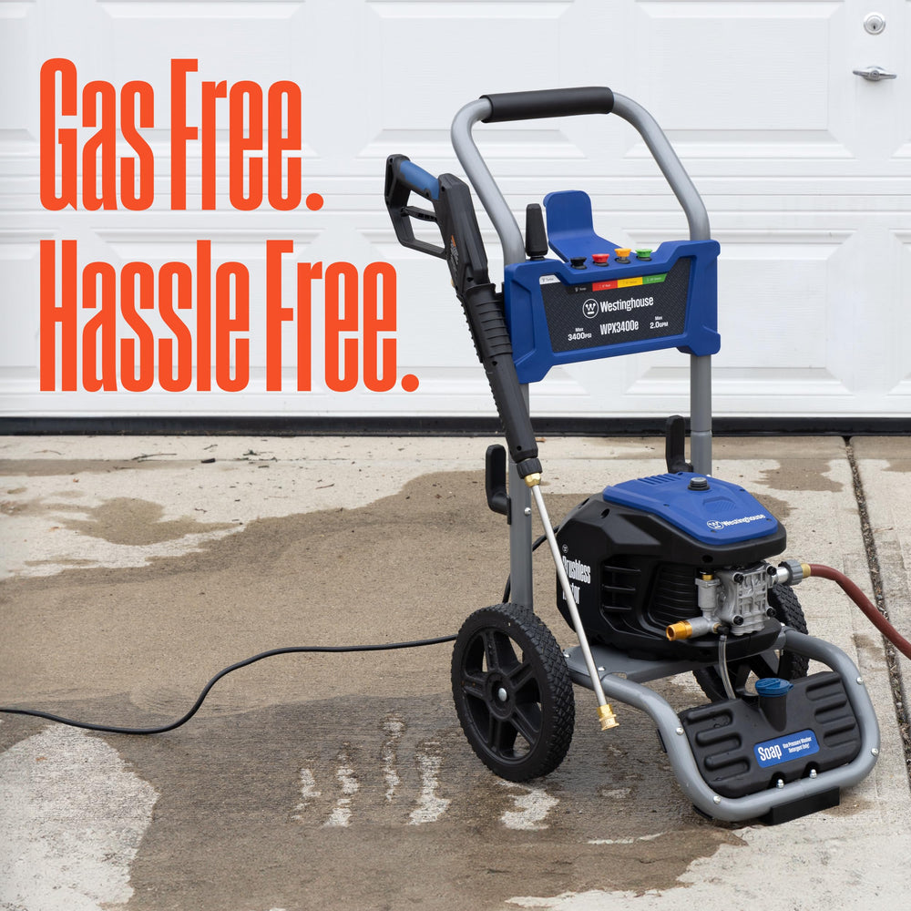 Westinghouse pressure washer cleaning driveway for heavy-duty performance
