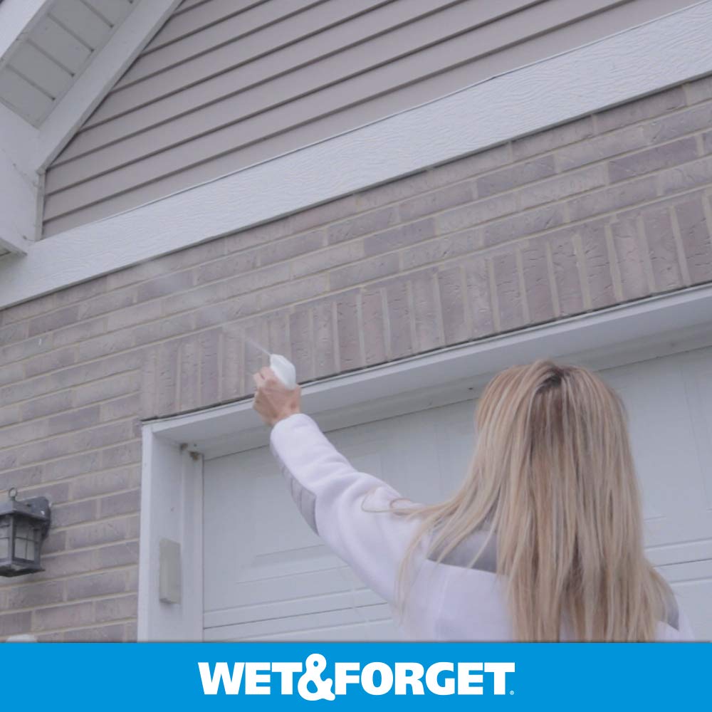 Wet & Forget being applied to porch ceiling demonstrating ladder-free application