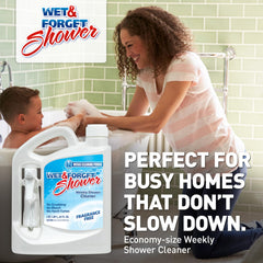 Wet & Forget bottle close-up detail highlighting durable packaging and easy grip benefit