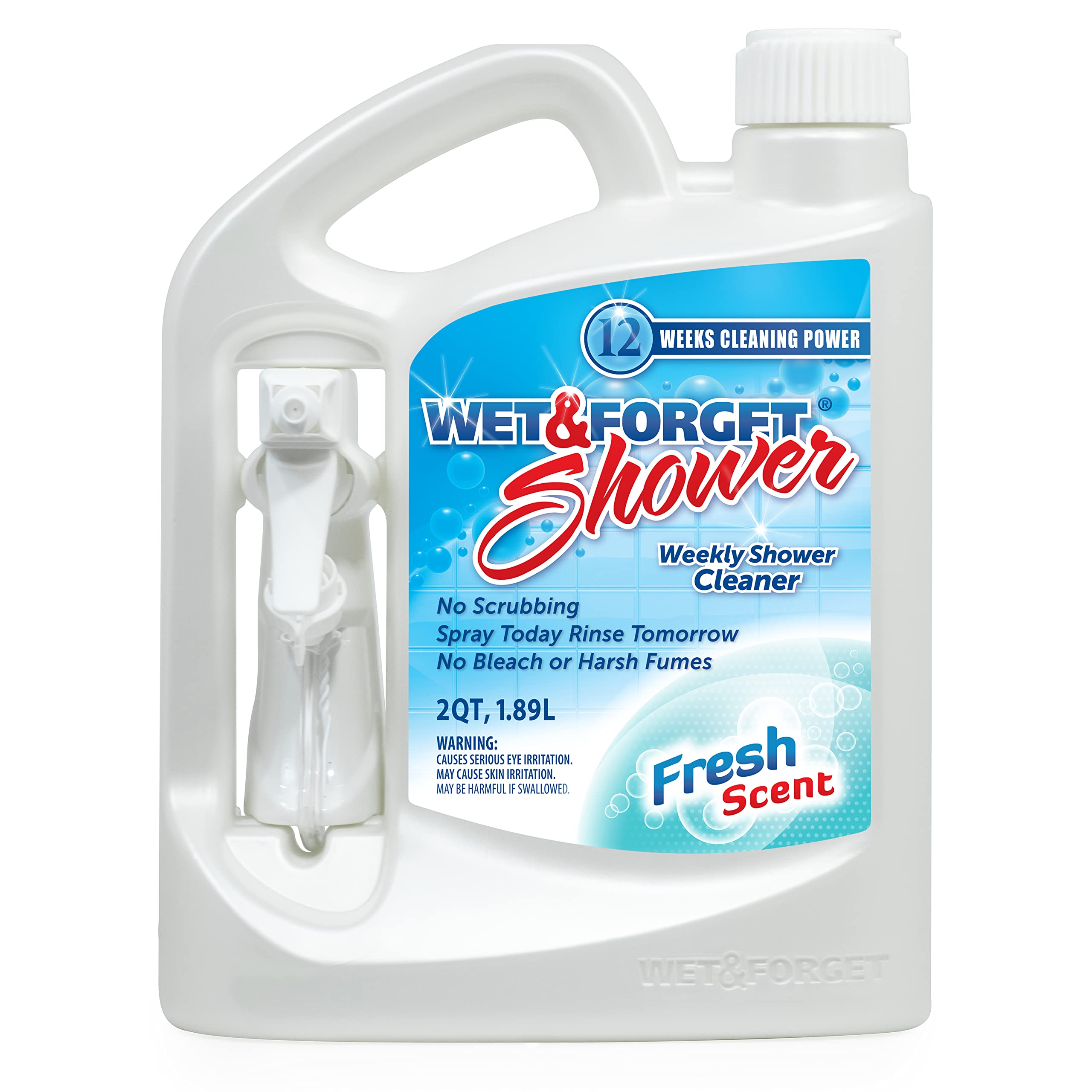 Wet & Forget bottle front label showing product name and size, easy identification benefit