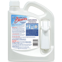 64 fl oz Wet & Forget bottle next to a measuring cup showing generous supply advantage