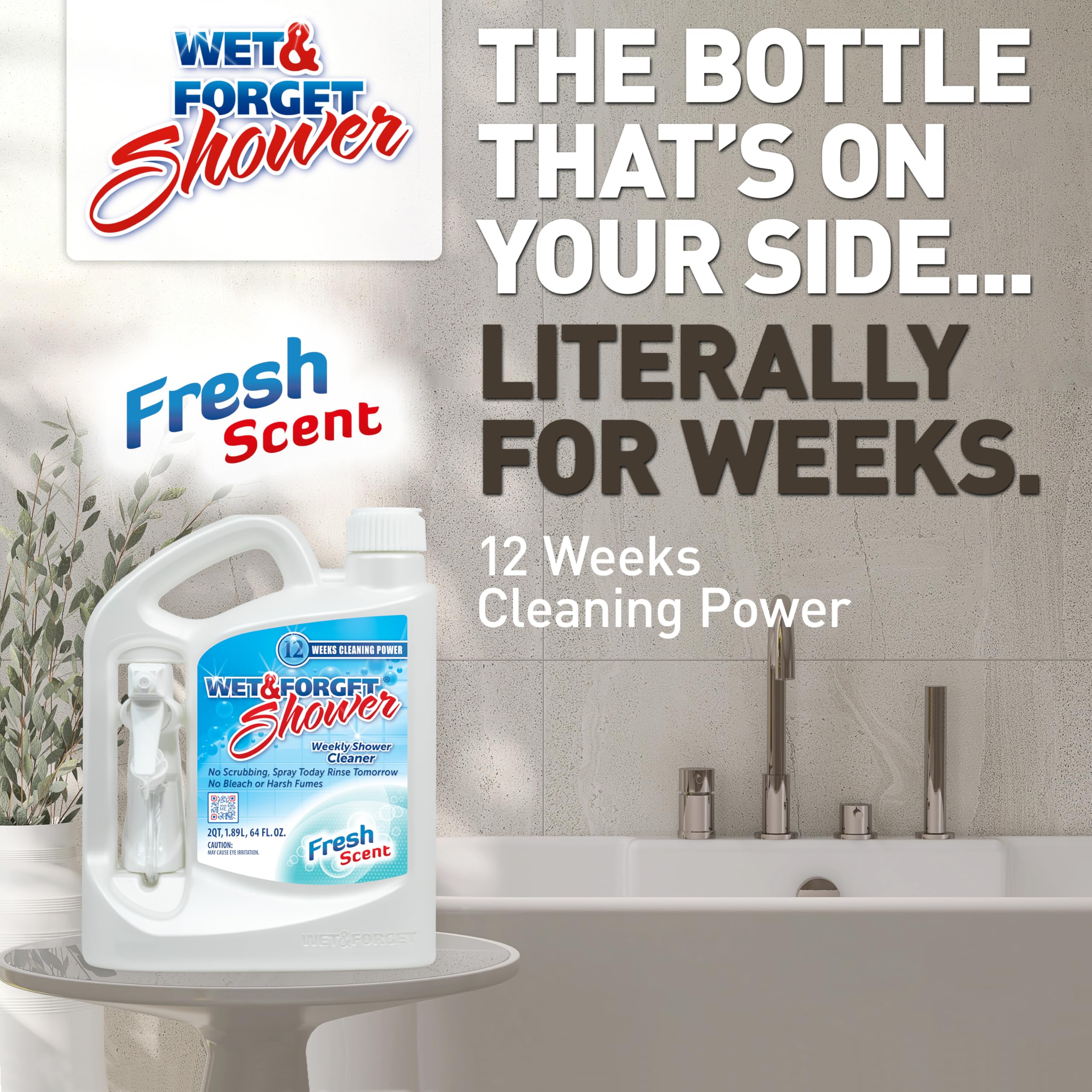 Recycling information and label on Wet & Forget bottle emphasizing responsible disposal