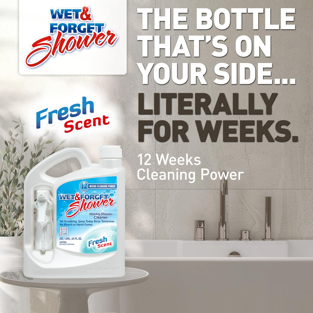 Recycling information and label on Wet & Forget bottle emphasizing responsible disposal