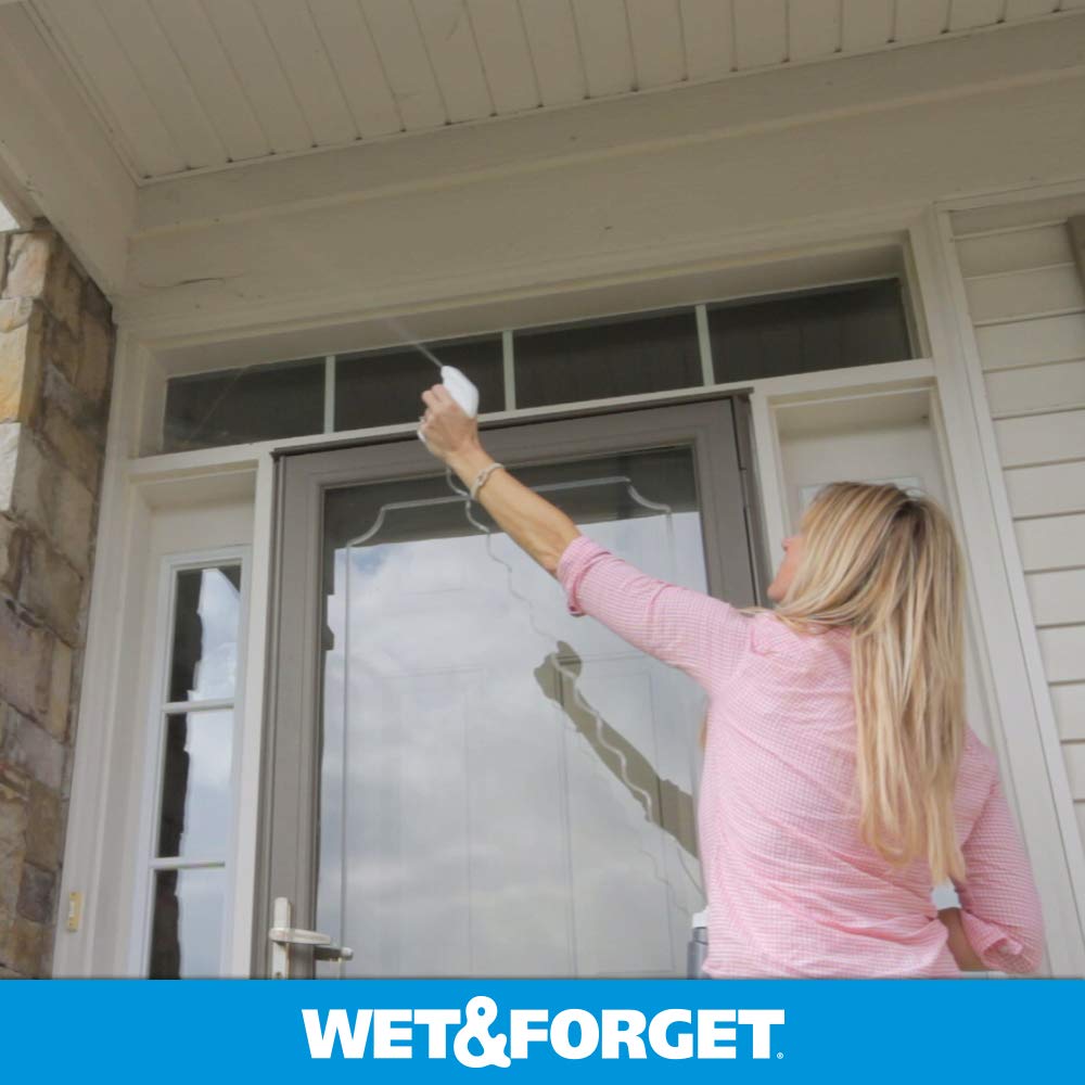 Wet & Forget treated eave before and after showing fewer cobwebs and cleaner surface