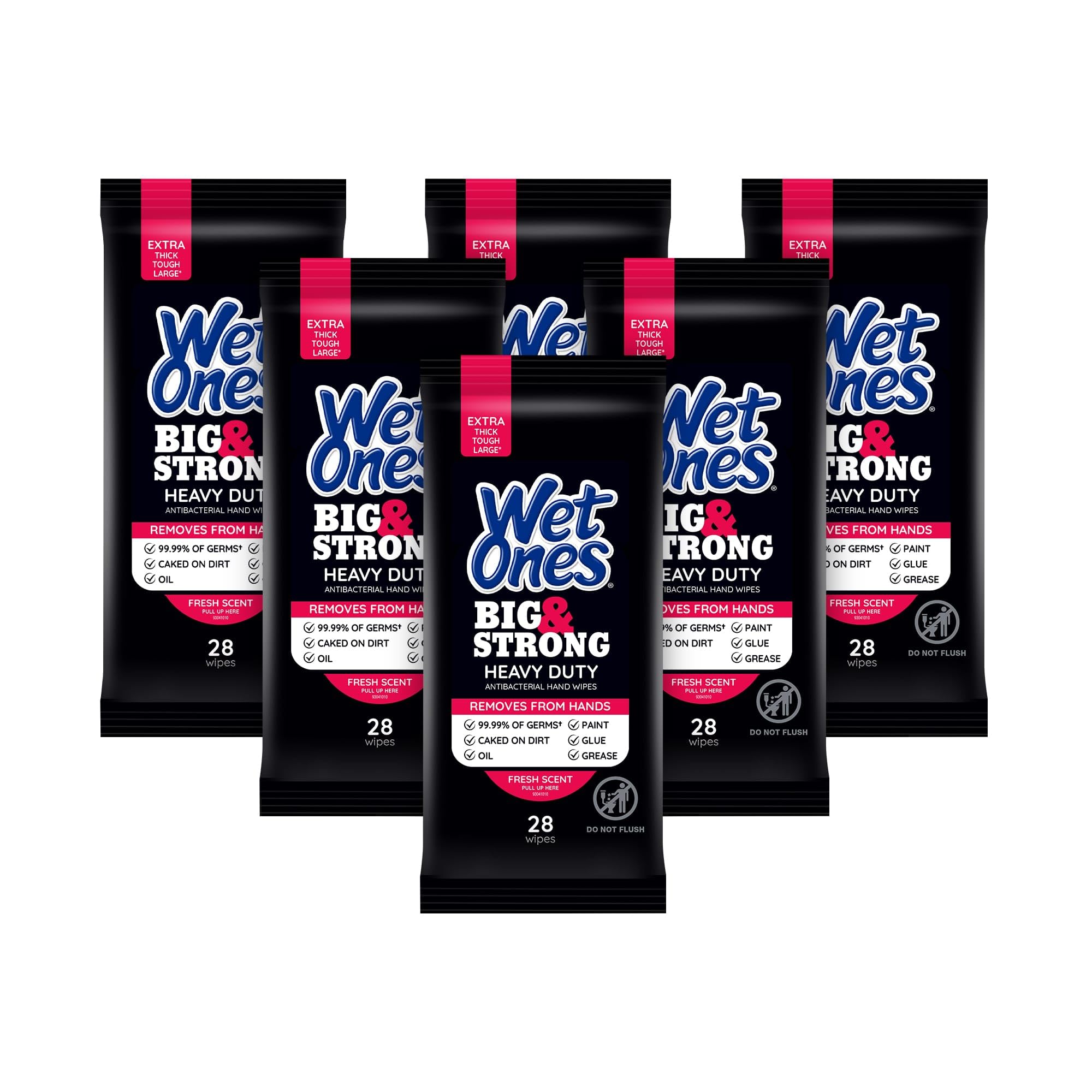 Wet Ones Big & Strong front pack showing branding and count benefit