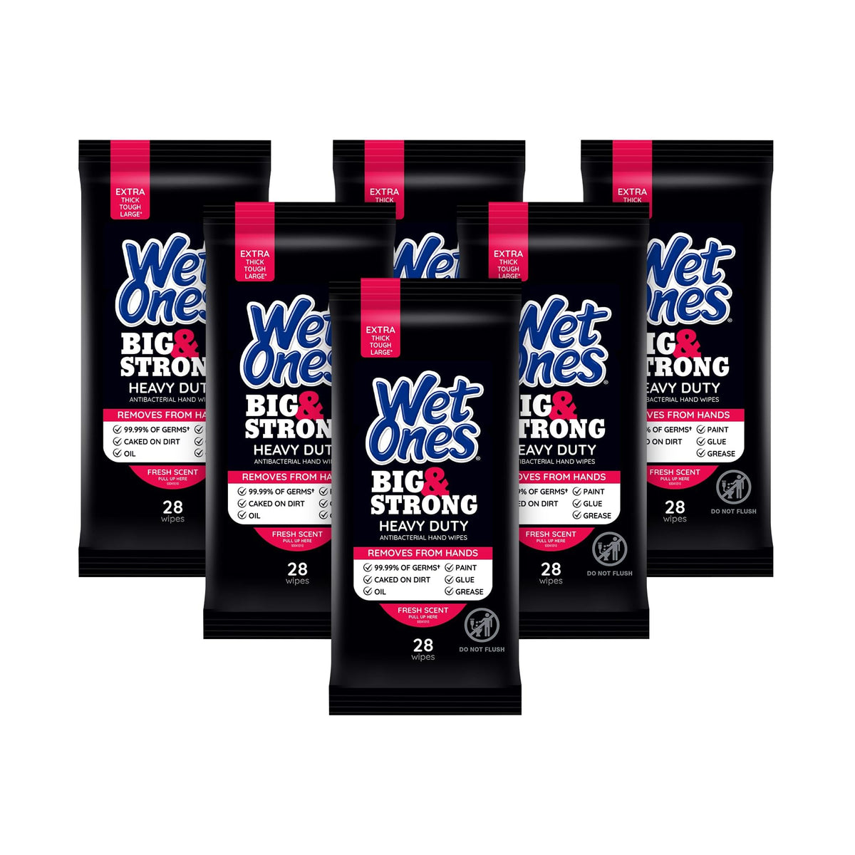 Wet Ones Big & Strong front pack showing branding and count benefit