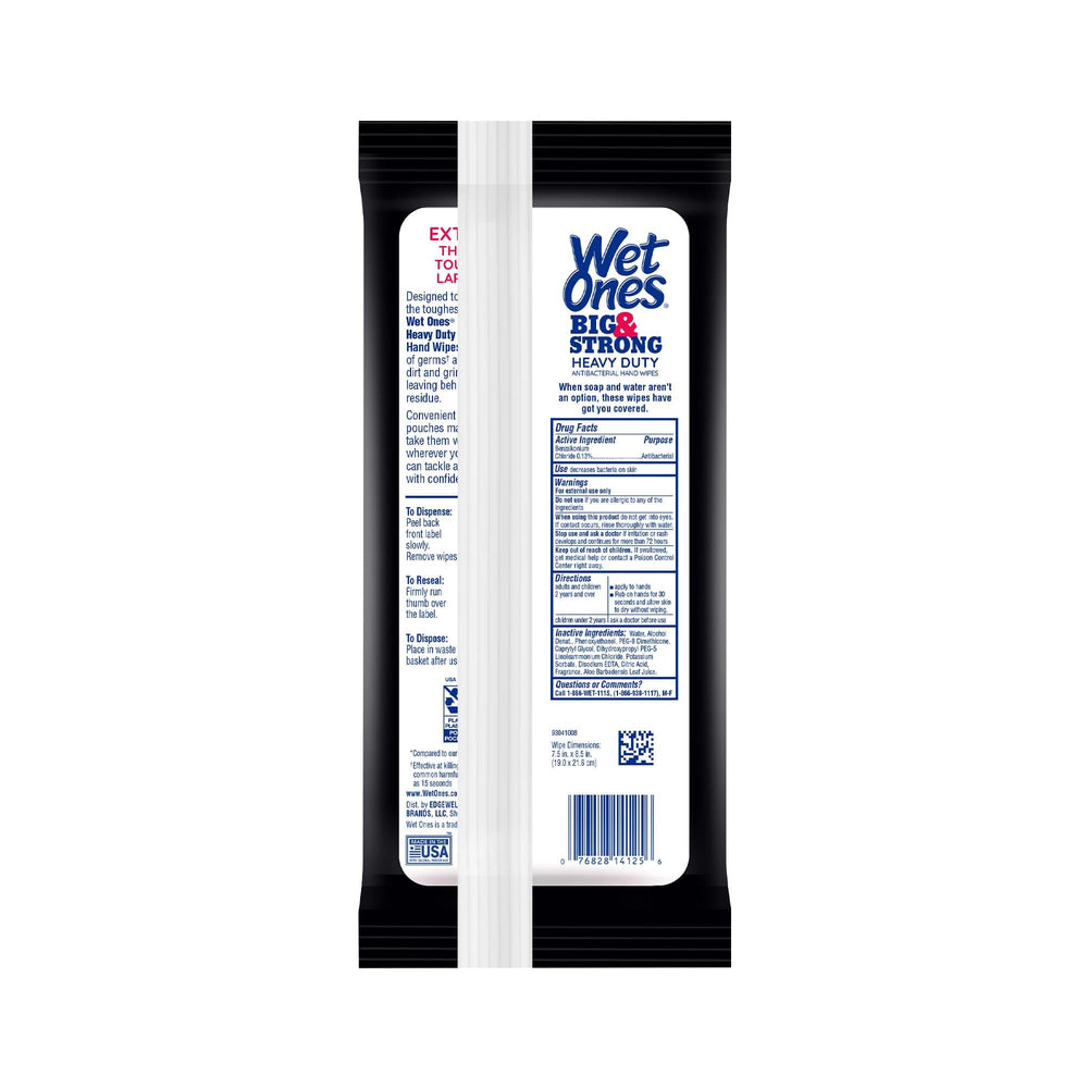 Person outdoors using Wet Ones Big & Strong for quick cleanups on the go