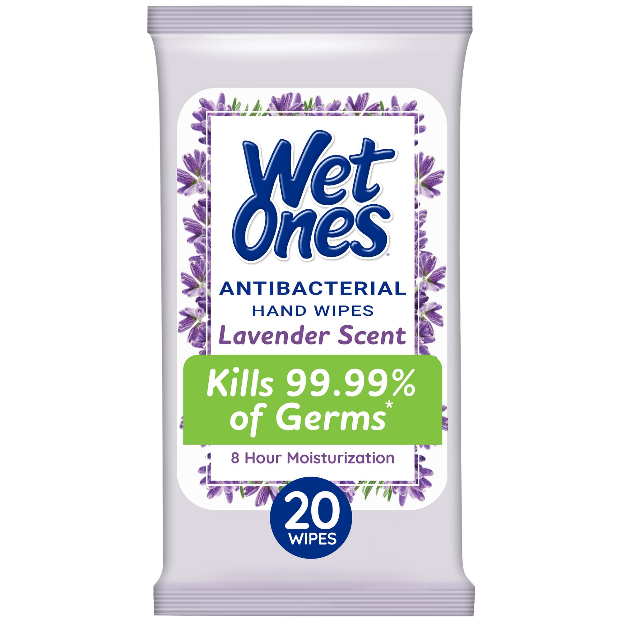 Wet Ones open-top dispensing one wipe for easy single-handed use