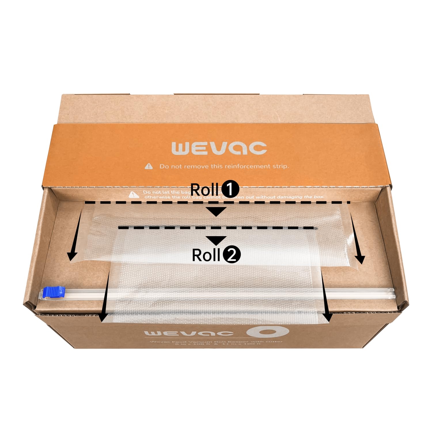 Wevac organized freezer with sealed bags preserving food and saving space