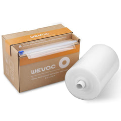 Wevac front packaging roll with cutter box showing organized storage benefit