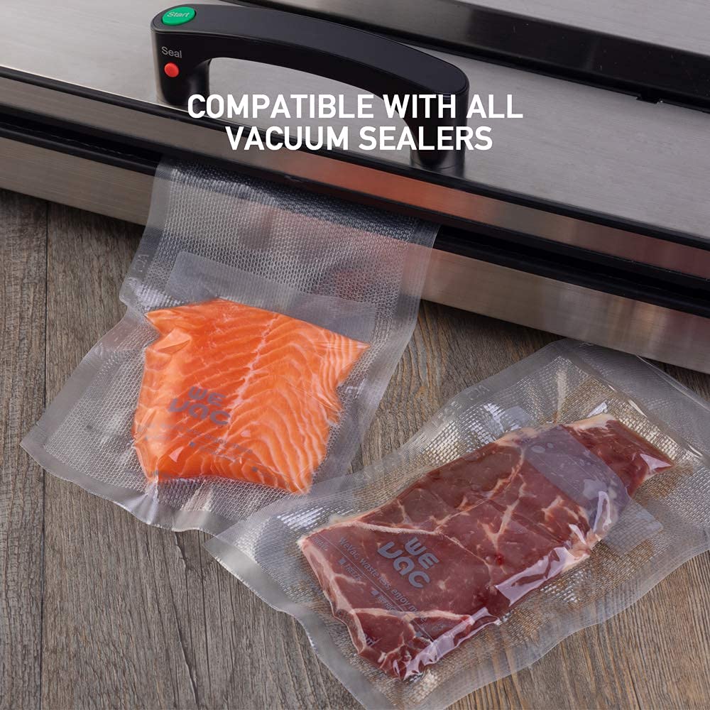 Wevac roll loaded into vacuum sealer showing compatibility and easy feeding
