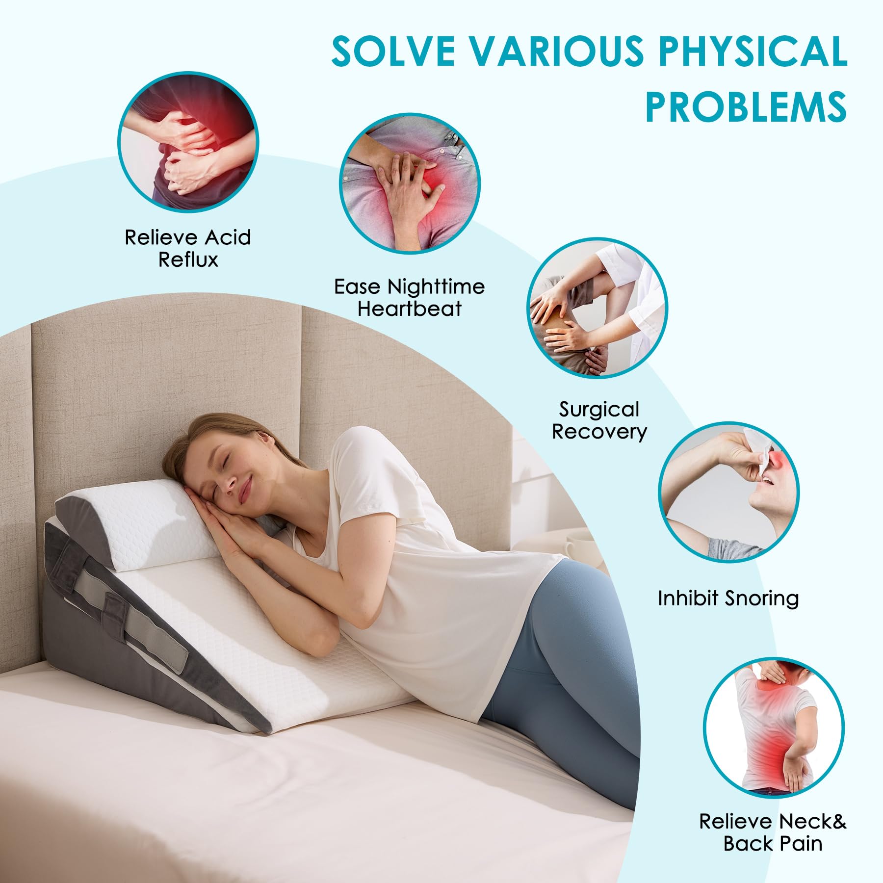 WGAKCED side pocket holding remote and glasses for convenient bedside storage and hands-free comfort