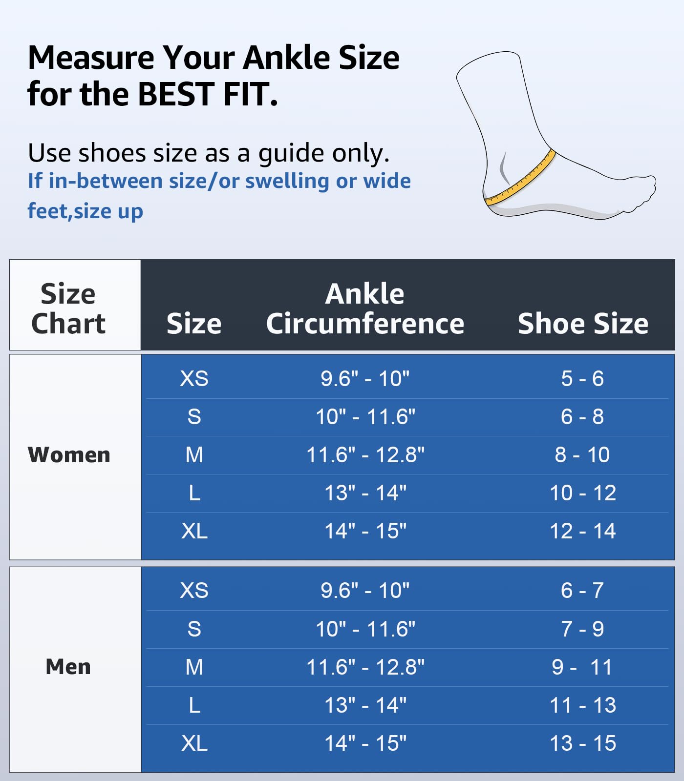 WHCOOL ankle brace fitted inside a sneaker illustrating easy in-shoe compatibility