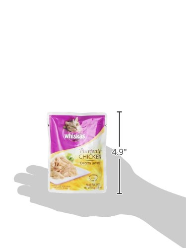 Whiskas pouch poured into bowl demonstrating portion size and ready-to-serve convenience
