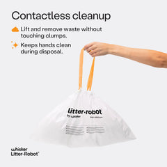 Whisker liner installed in Litter-Robot waste drawer for clean removal
