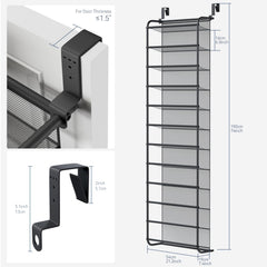 Whitmor hanging shoe rack loaded with shoes in a bedroom for quick access