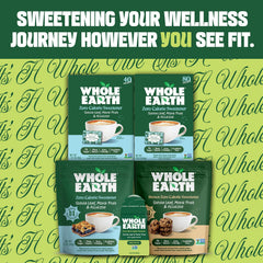 Whole Earth packet poured into coffee dissolving quickly for great taste
