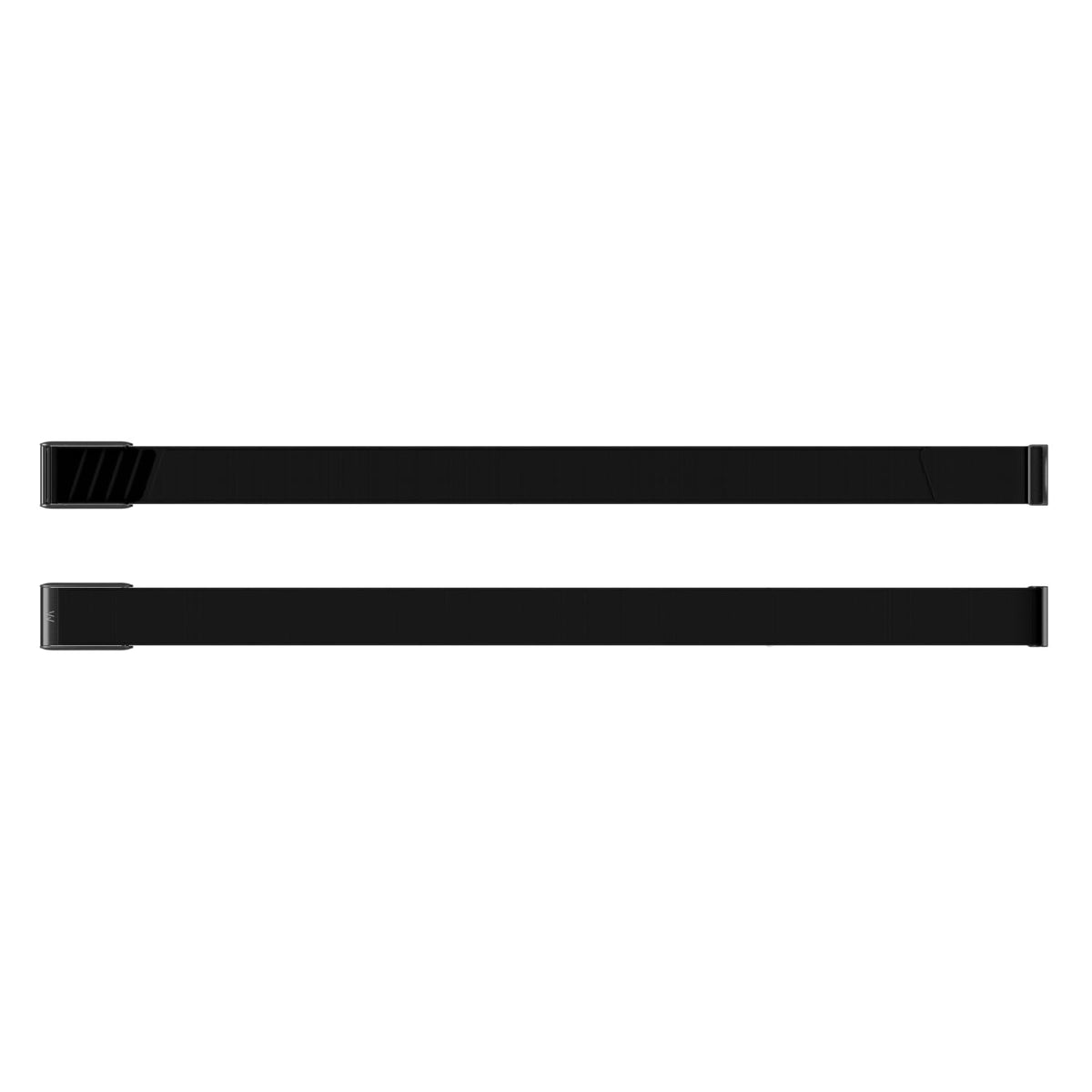 WHOOP bicep band front view showing Jet Black finish and secure fit for comfortable wear