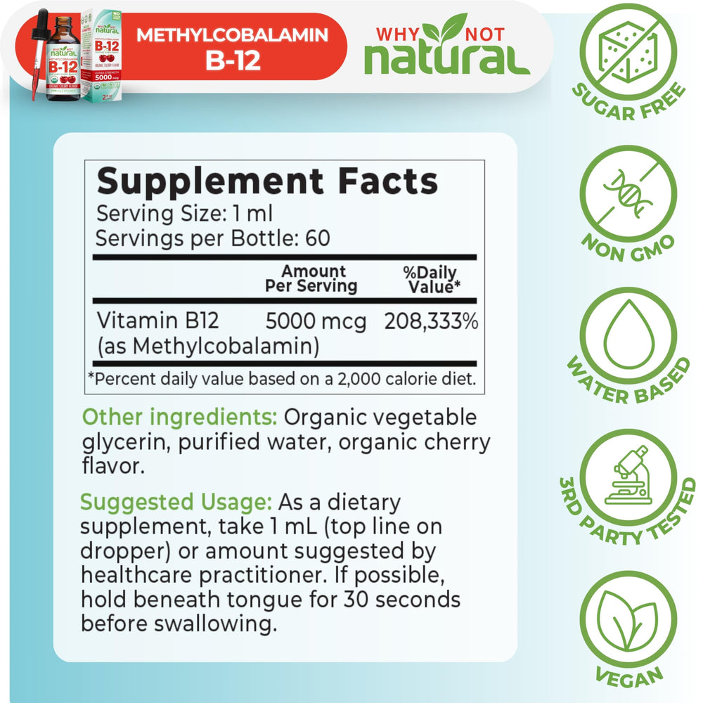Why Not Natural bottle next to measuring cup and scale illustrating serving size and portability benefit