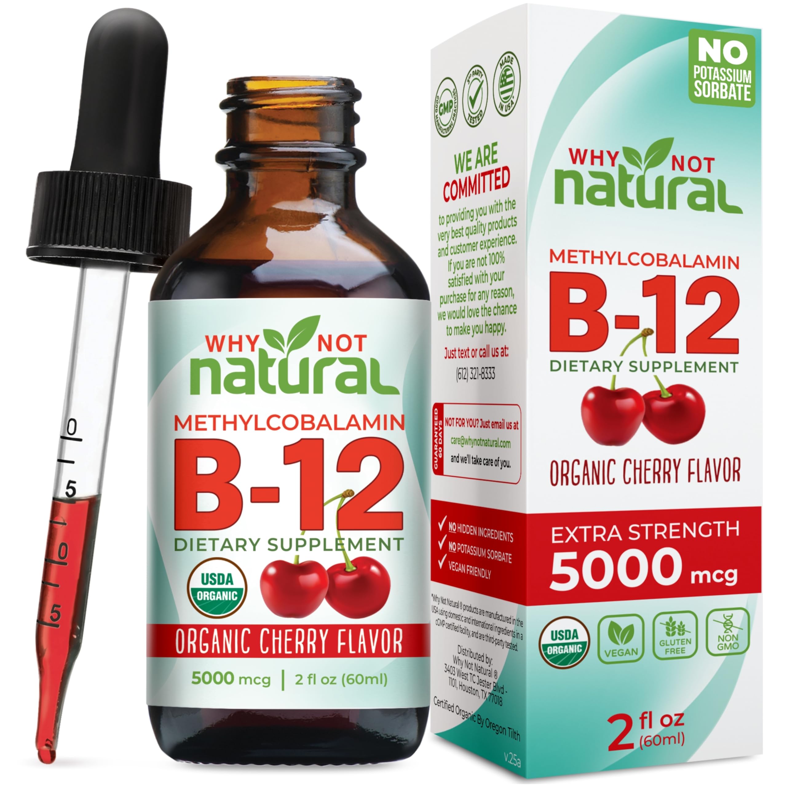 Why Not Natural bottle front packaging showing label and strength, clear product information benefit